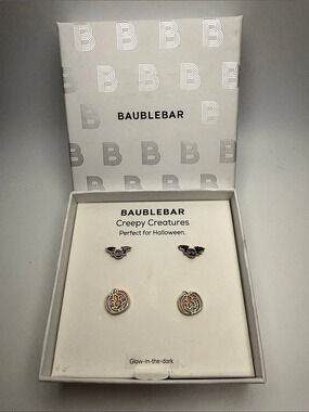 BaubleBar Creepy Creatures Earring Set Glow-in-the-Dark Halloween Stud Earrings